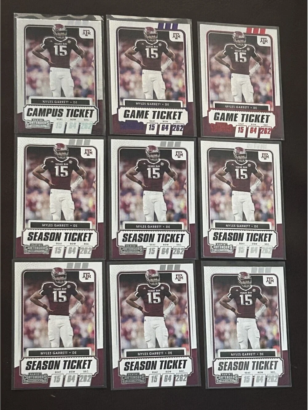 Myles Garrett 2021 Campus Ticket, Purple & Red Game Ticket /6 Season Ticket Lot.